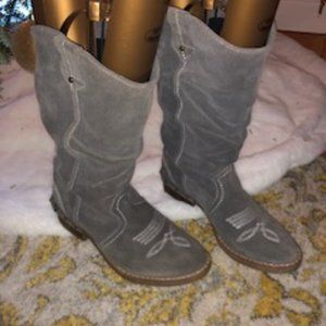 Sundance Gray Suede Mid-Calf Boot